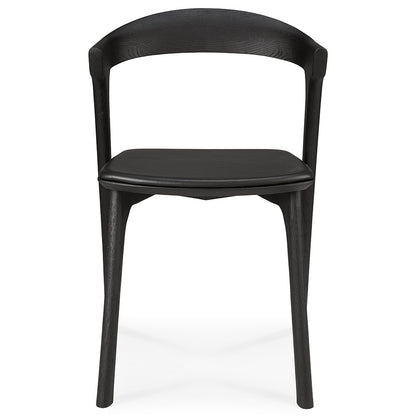 Bok Dining Chair - Black Leather, Black Oak