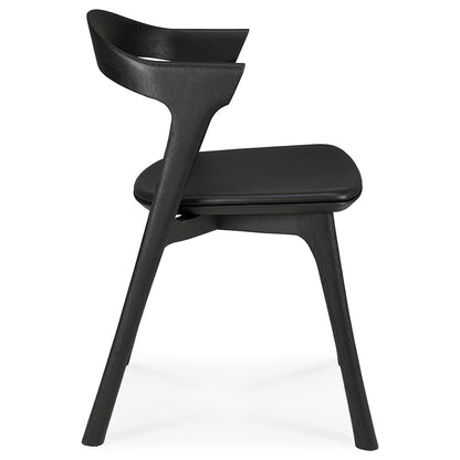 Bok Dining Chair - Black Leather, Black Oak
