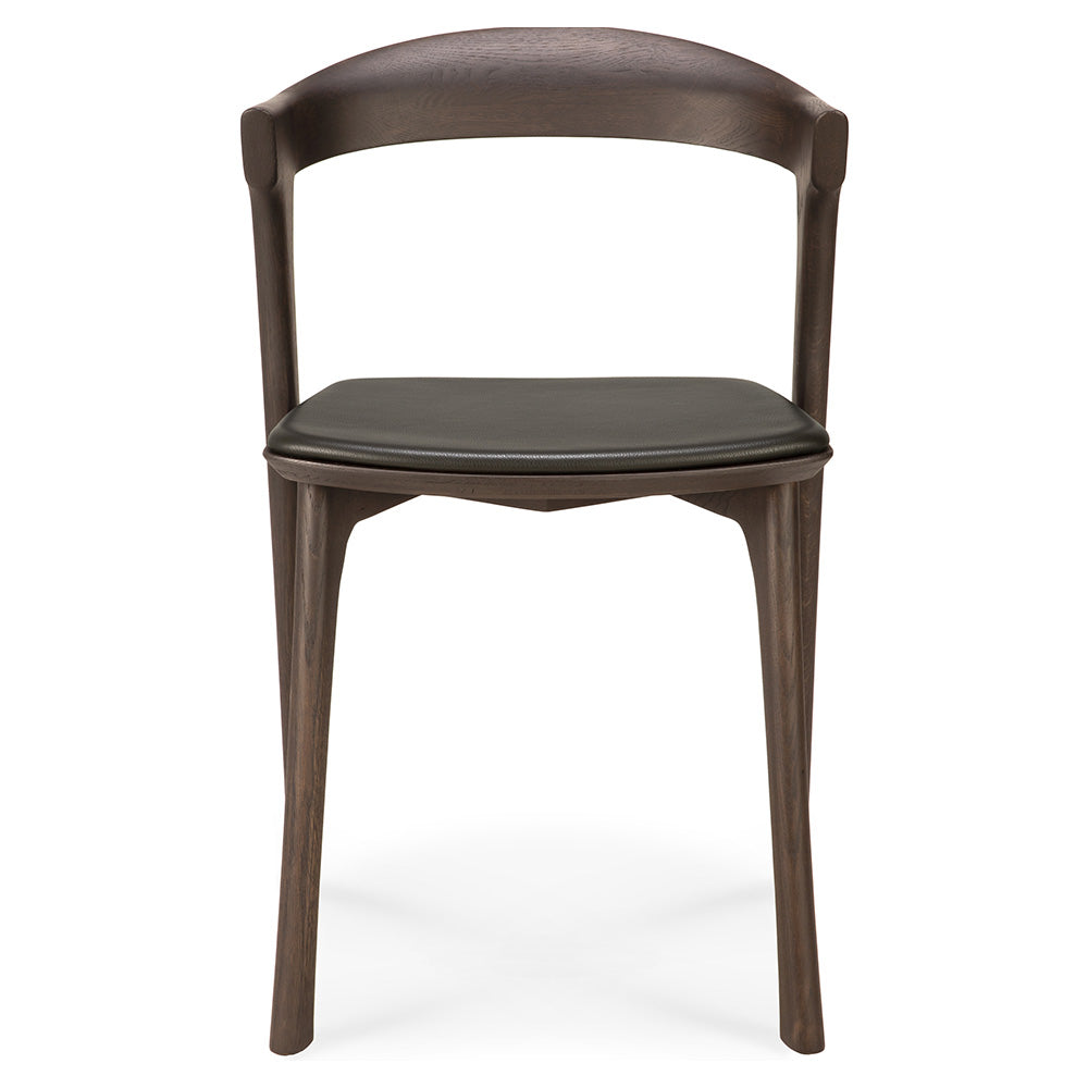 Bok Dining Chair - Brown Leather, Brown Oak