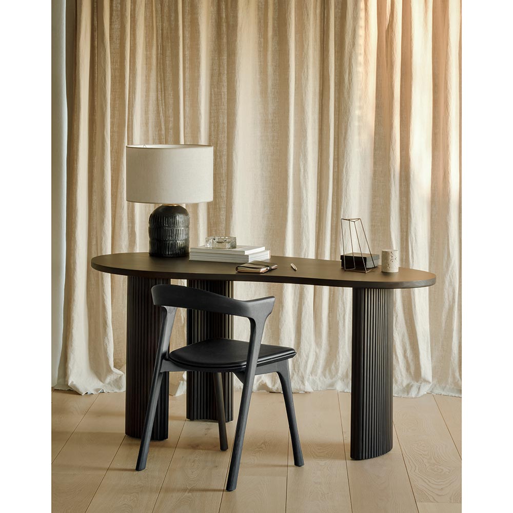 Bok Dining Chair - Brown Leather, Brown Oak