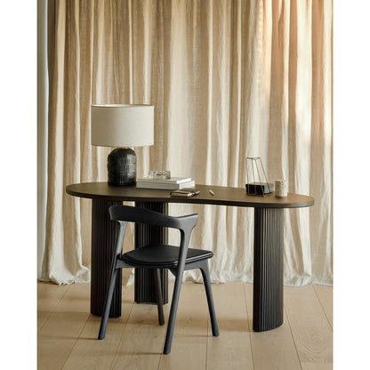 Bok Dining Chair - Brown Leather, Brown Oak