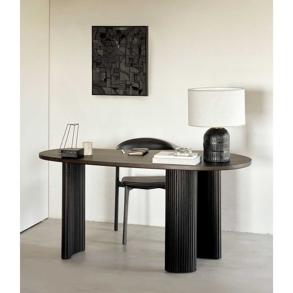 Bok Dining Chair - Brown Leather, Brown Oak