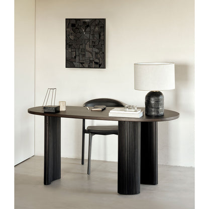 Bok Dining Chair - Brown Leather, Brown Oak