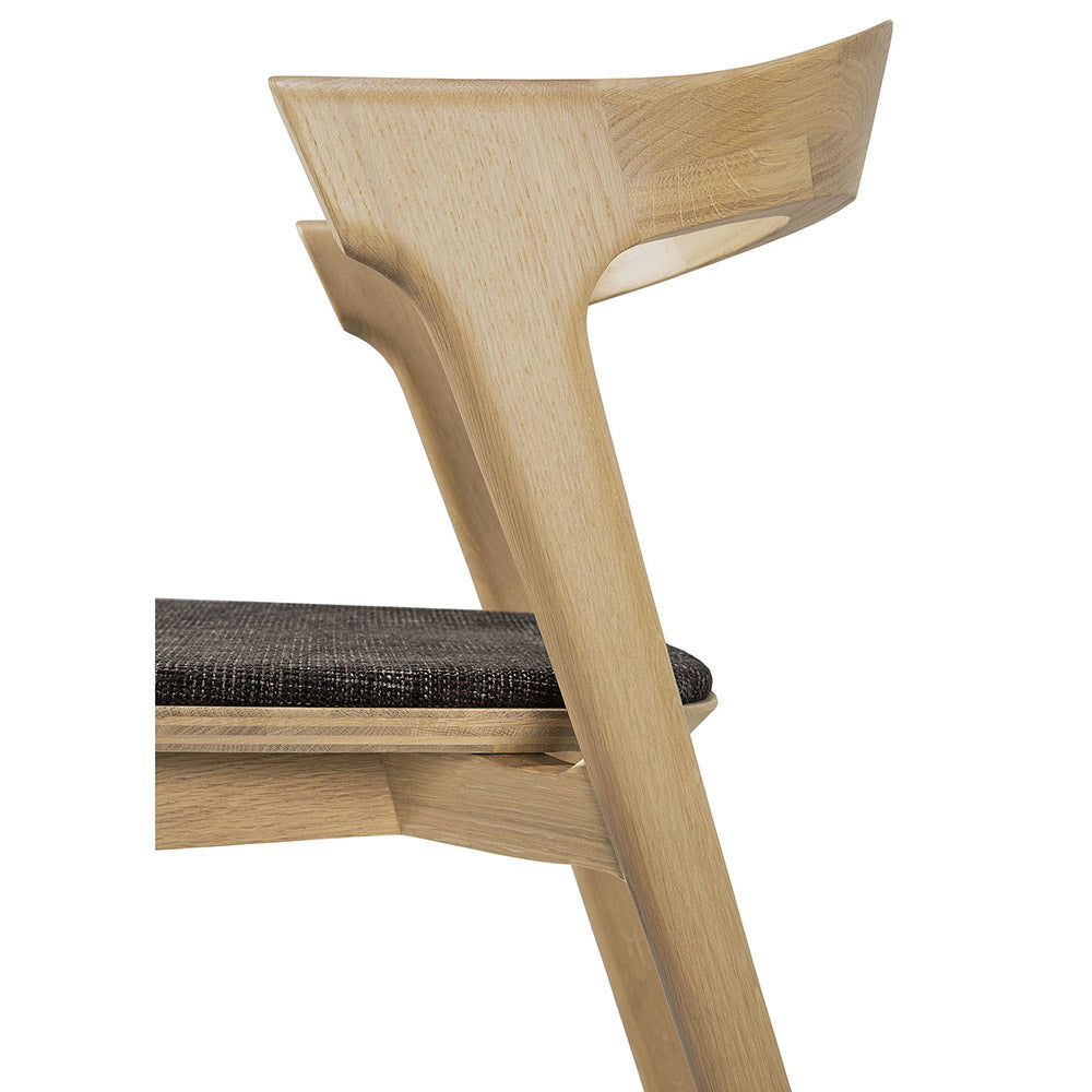 Bok Dining Chair - Dark Brown Fabric, Oak