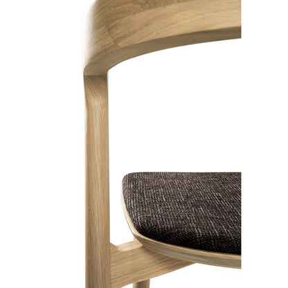 Bok Dining Chair - Dark Brown Fabric, Oak