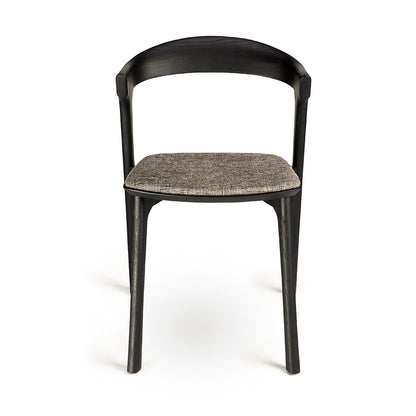 Bok Dining Chair - Gray Fabric, Black Oak