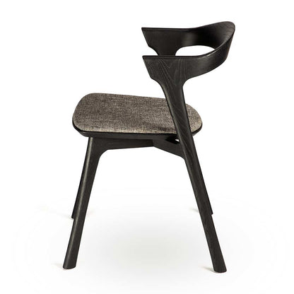 Bok Dining Chair - Gray Fabric, Black Oak