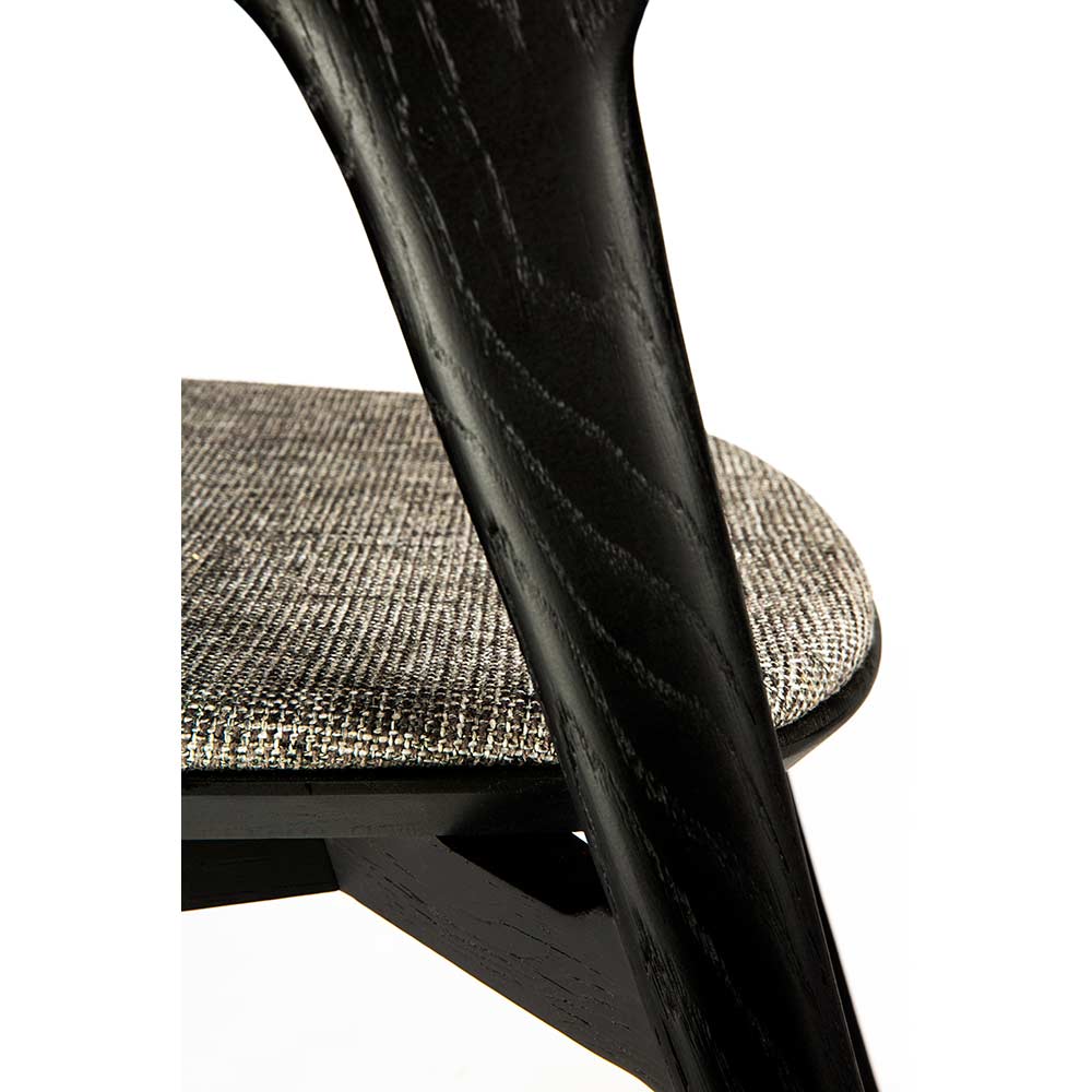 Bok Dining Chair - Gray Fabric, Black Oak