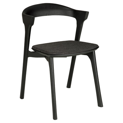 Bok Dining Chair - Soft Black Fabric, Black Oak
