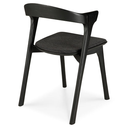 Bok Dining Chair - Soft Black Fabric, Black Oak
