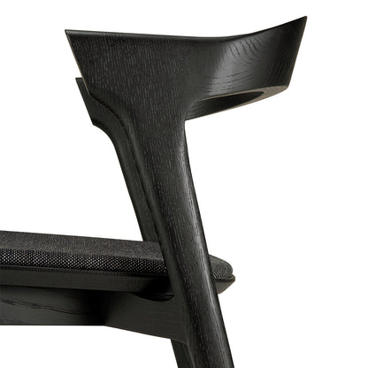 Bok Dining Chair - Soft Black Fabric, Black Oak