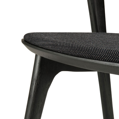 Bok Dining Chair - Soft Black Fabric, Black Oak