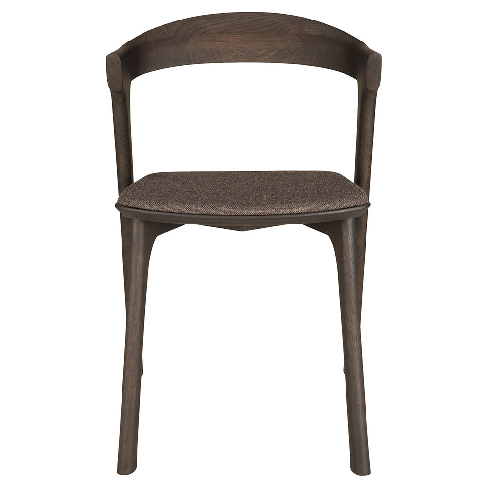 Bok Dining Chair - Warm Brown Fabric, Brown Oak