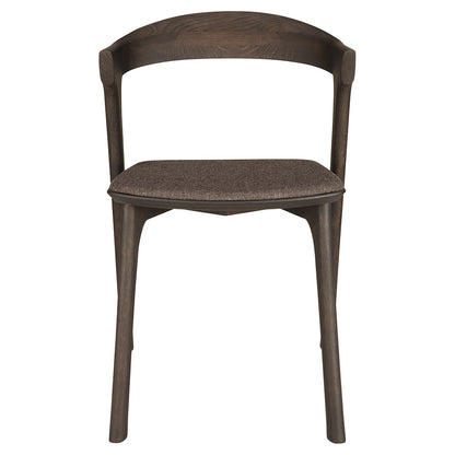 Bok Dining Chair - Warm Brown Fabric, Brown Oak