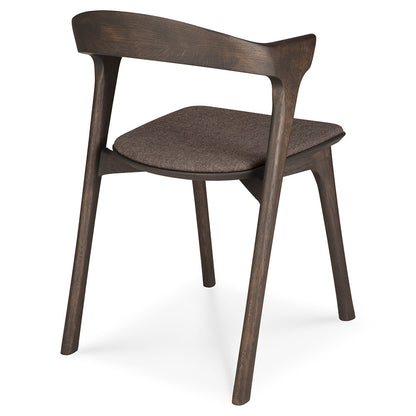 Bok Dining Chair - Warm Brown Fabric, Brown Oak