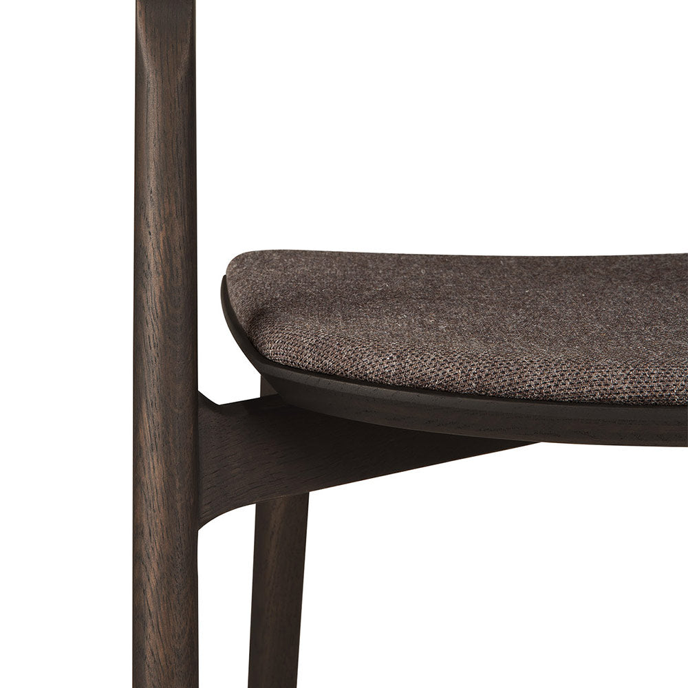 Bok Dining Chair - Warm Brown Fabric, Brown Oak