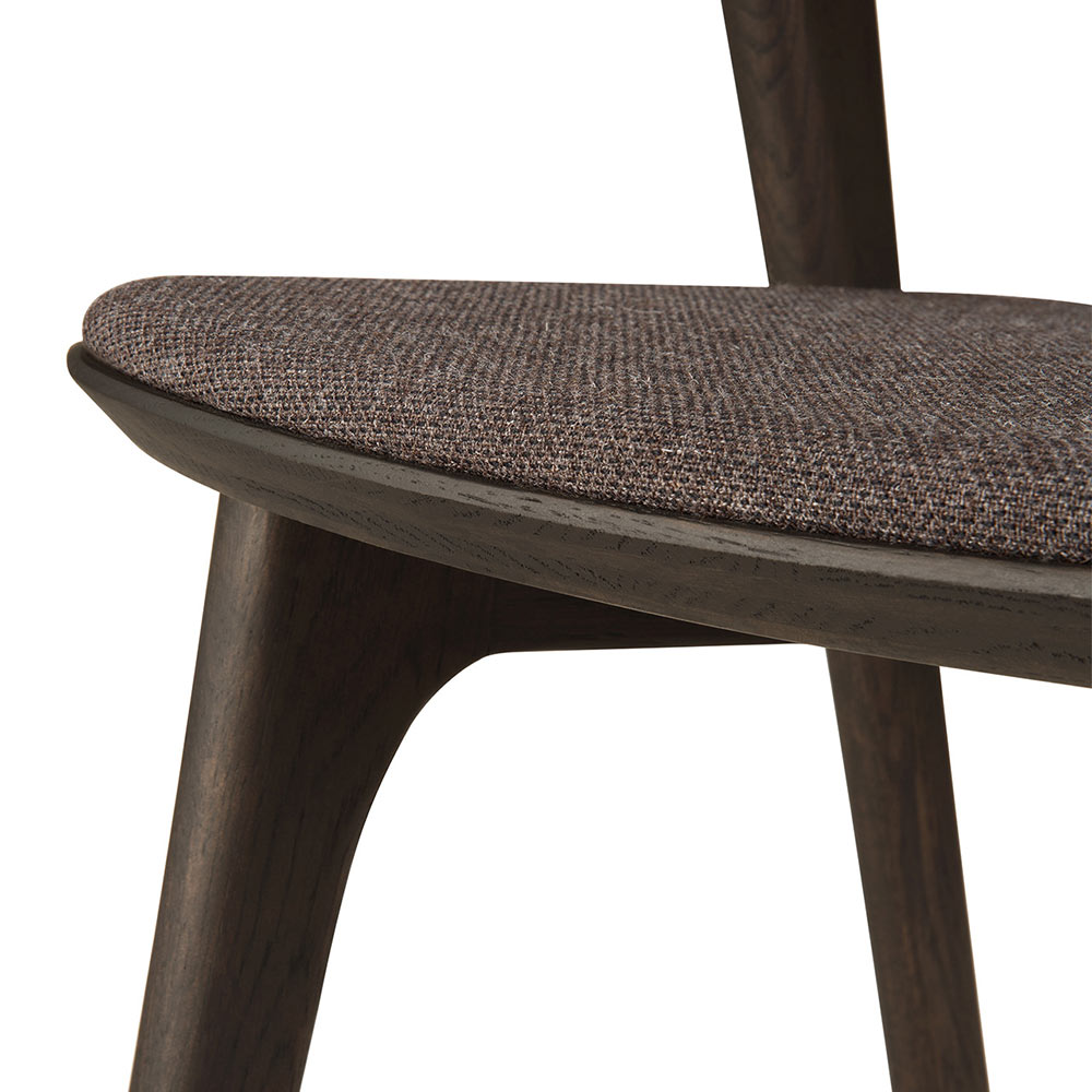 Bok Dining Chair - Warm Brown Fabric, Brown Oak