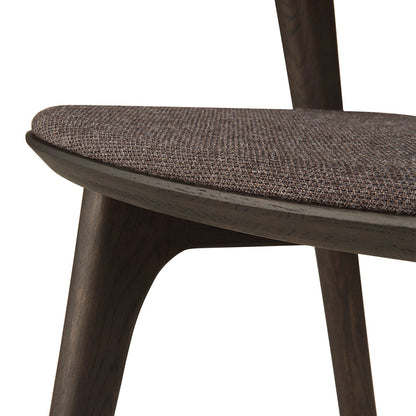Bok Dining Chair - Warm Brown Fabric, Brown Oak