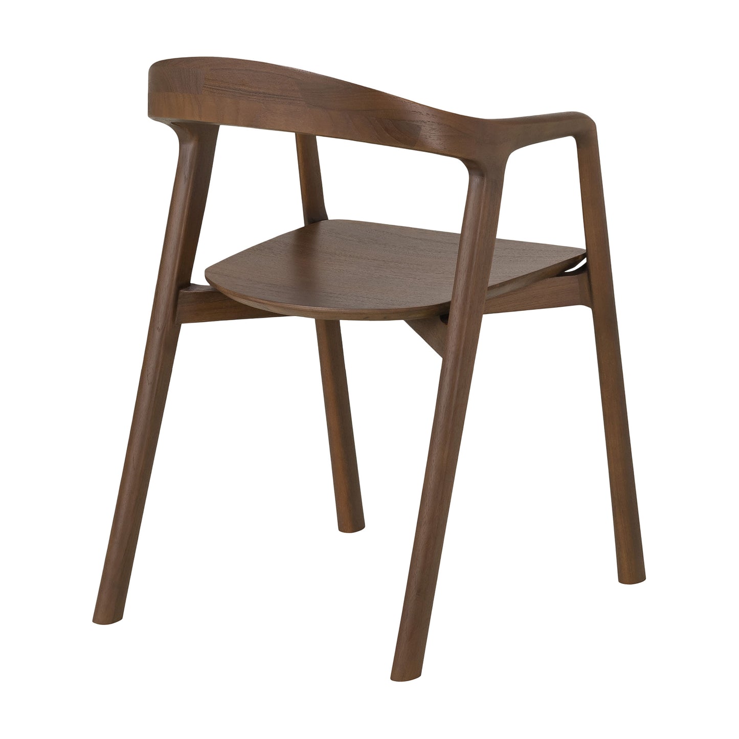 Bok Dining Chair With Armrest - Brown Teak
