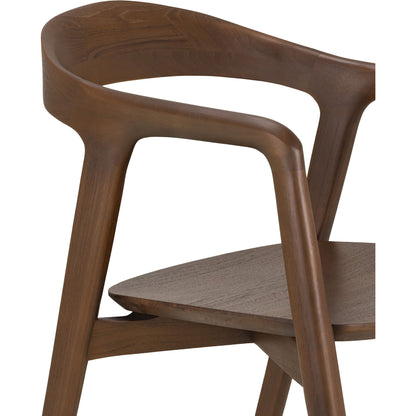 Bok Dining Chair With Armrest - Brown Teak
