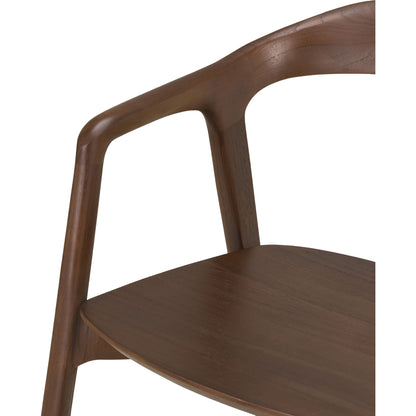 Bok Dining Chair With Armrest - Brown Teak