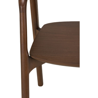 Bok Dining Chair With Armrest - Brown Teak