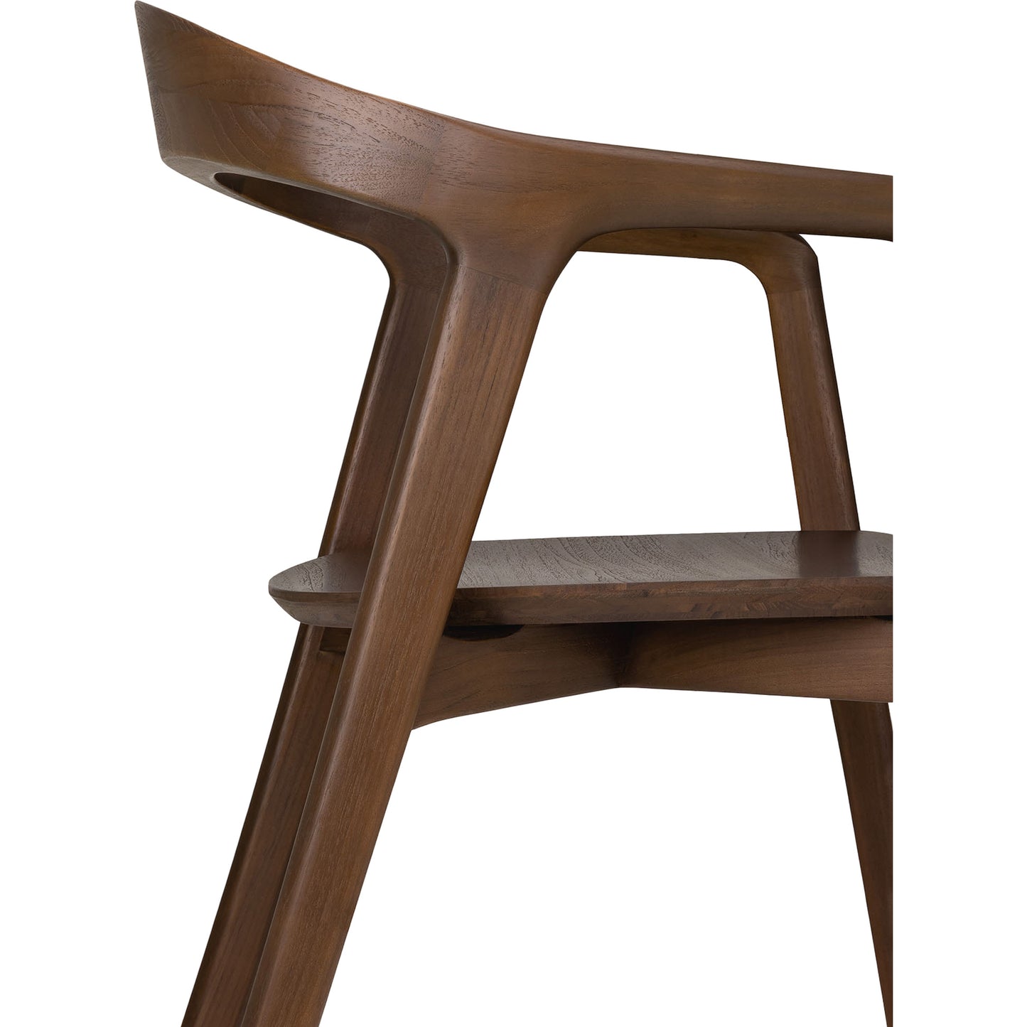 Bok Dining Chair With Armrest - Brown Teak
