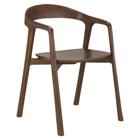 Bok Dining Chair With Armrest - Brown Teak
