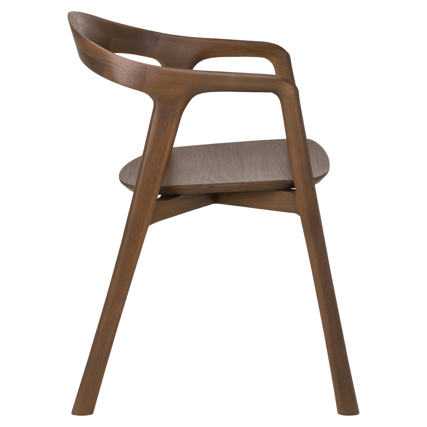 Bok Dining Chair With Armrest - Brown Teak