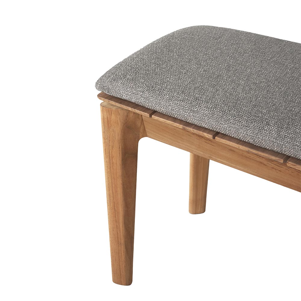 Bok Outdoor Bench - Teak, Mocha Cushion