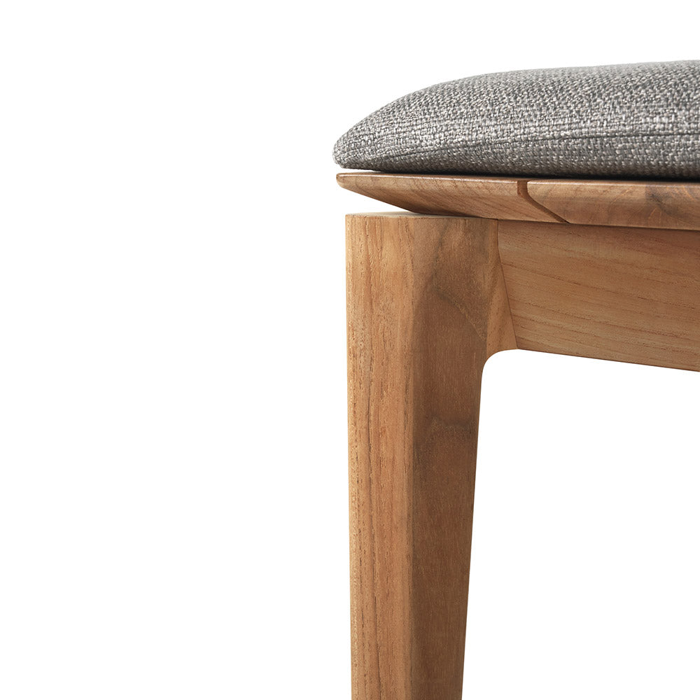 Bok Outdoor Bench - Teak, Mocha Cushion