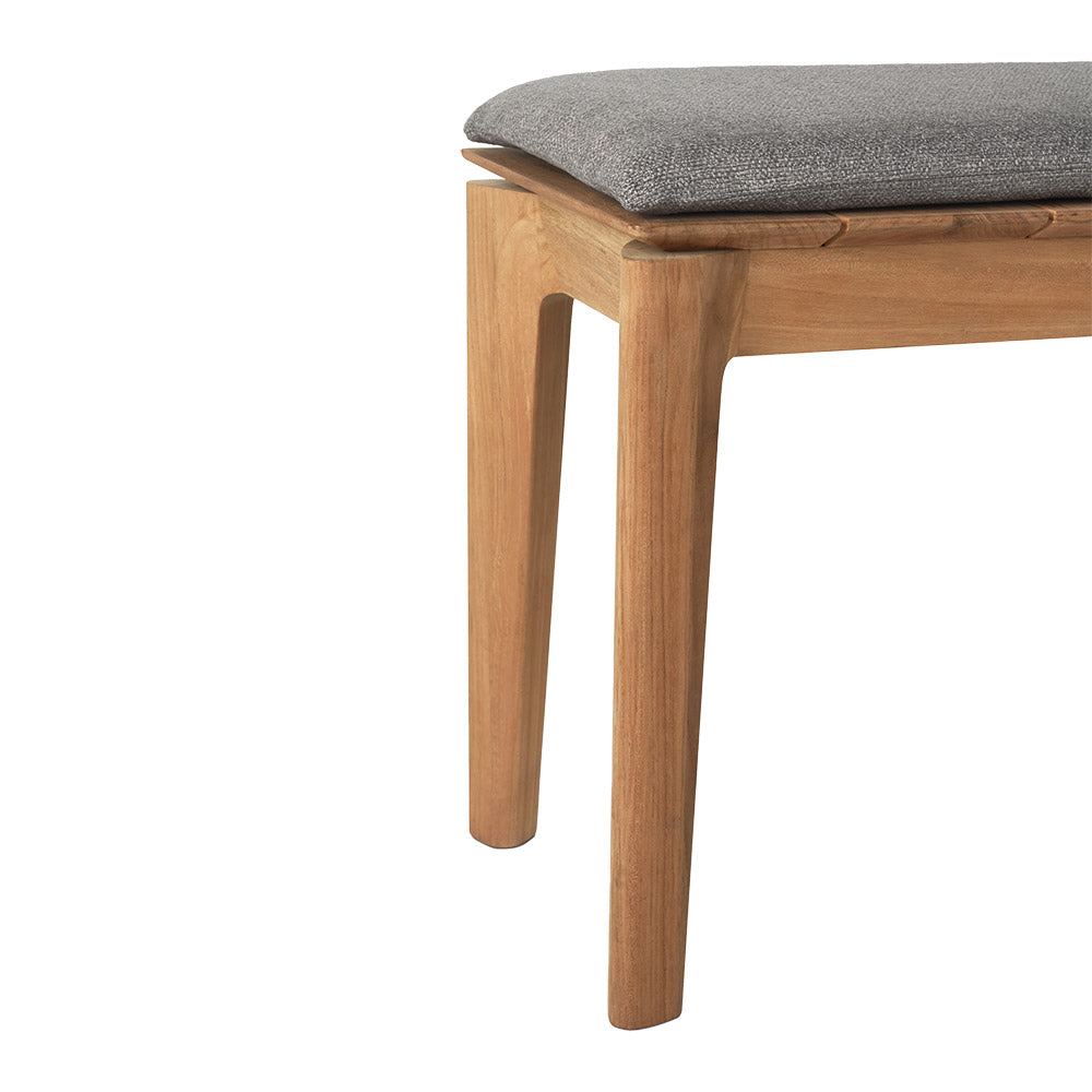 Bok Outdoor Bench - Teak, Mocha Cushion