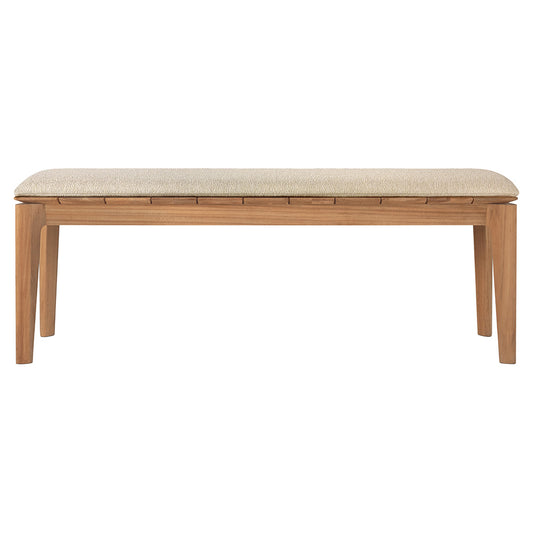 Bok Outdoor Bench - Teak, Natural Cushion