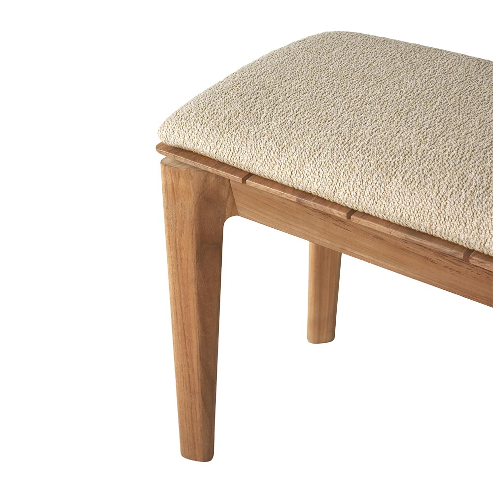 Bok Outdoor Bench - Teak, Natural Cushion