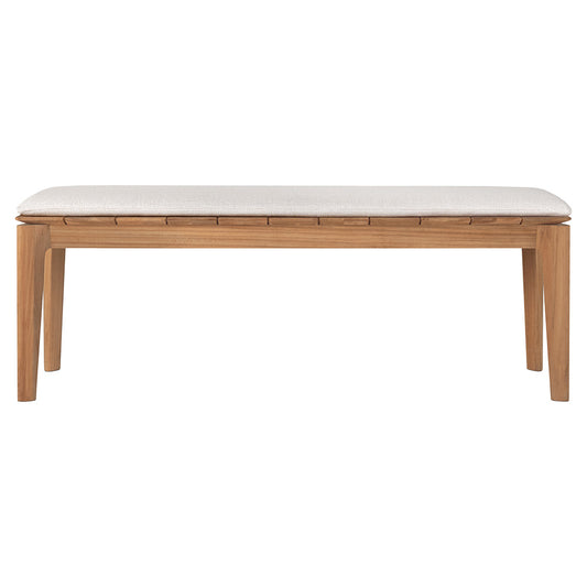 Bok Outdoor Bench - Teak, Off White Cushion