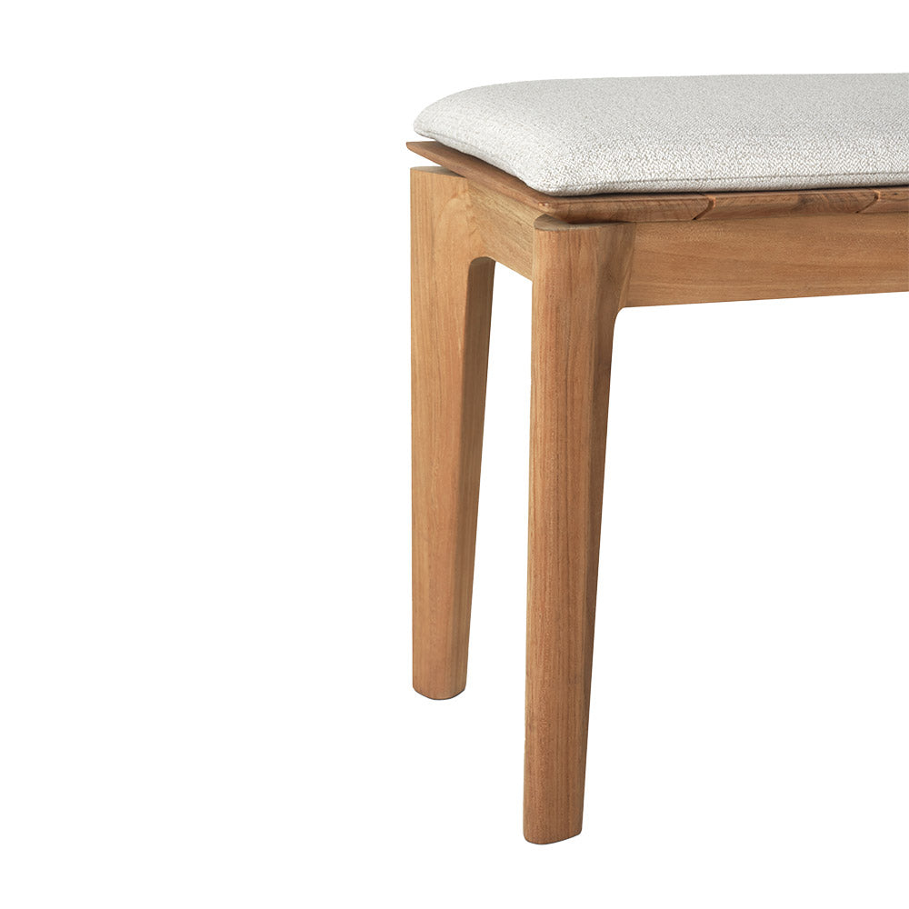 Bok Outdoor Bench - Teak, Off White Cushion