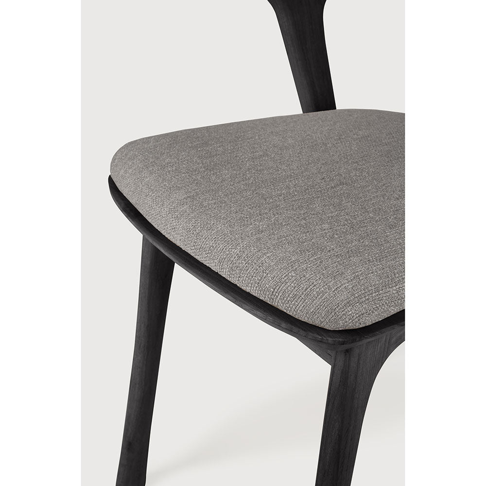 Bok Outdoor Dining Chair - Black Teak, Mocha Cushion