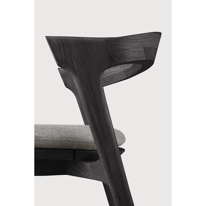Bok Outdoor Dining Chair - Black Teak, Mocha Cushion