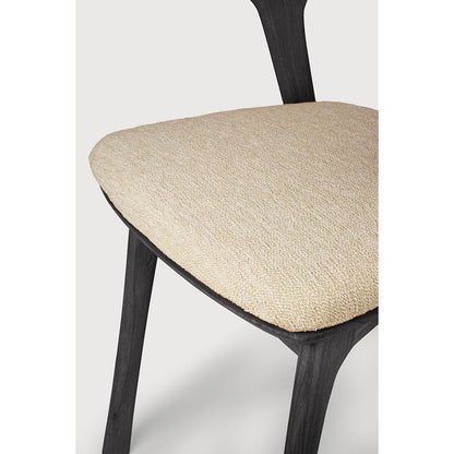 Bok Outdoor Dining Chair - Black Teak, Natural Cushion