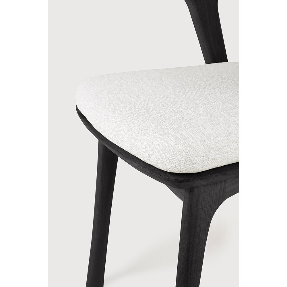 Bok Outdoor Dining Chair - Black Teak, Off White Cushion