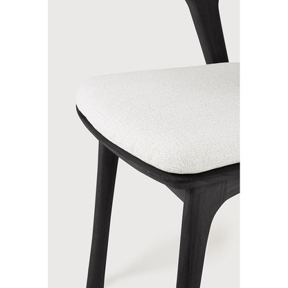 Bok Outdoor Dining Chair - Black Teak, Off White Cushion