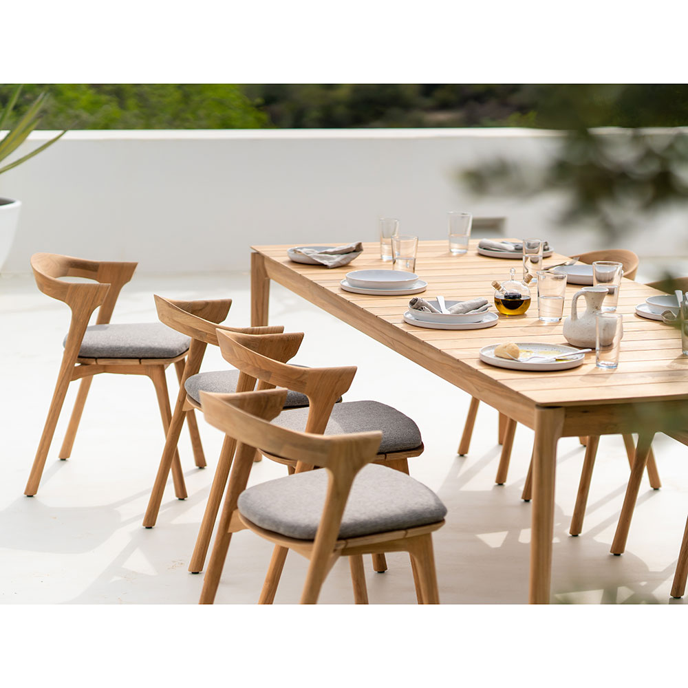 Bok Outdoor Dining Chair - Teak, Mocha Cushion