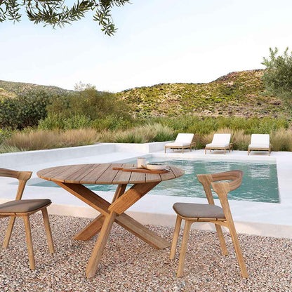 Bok Outdoor Dining Chair - Teak, Mocha Cushion