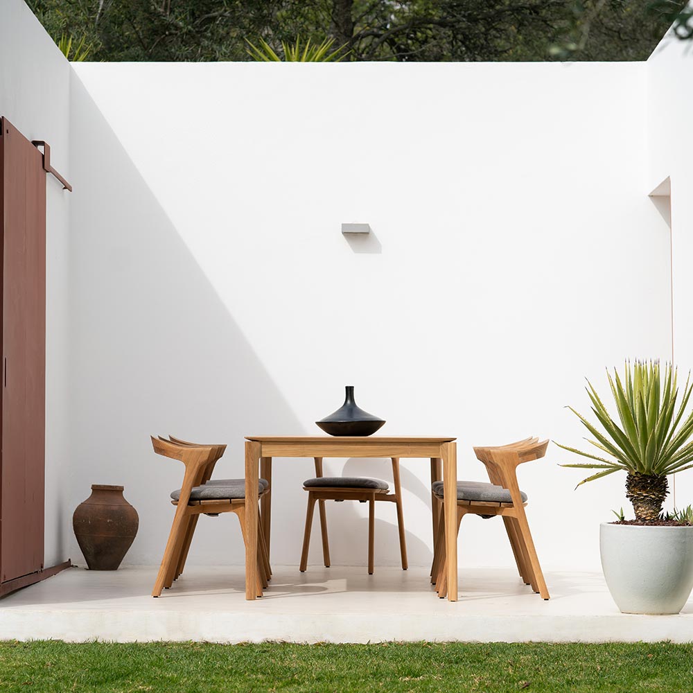 Bok Outdoor Dining Chair - Teak, Mocha Cushion