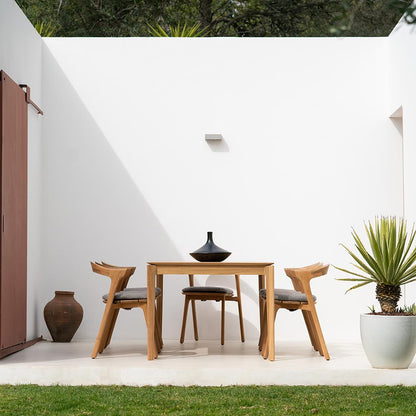 Bok Outdoor Dining Chair - Teak, Mocha Cushion