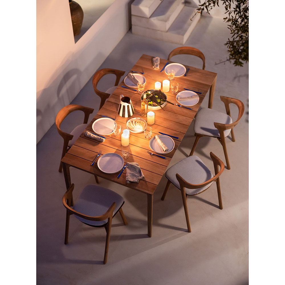Bok Outdoor Dining Chair - Teak, Mocha Cushion