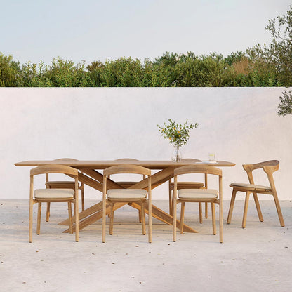 Bok Outdoor Dining Chair - Teak, Natural Cushion
