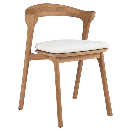 Bok Outdoor Dining Chair - Teak, Off White Cushion