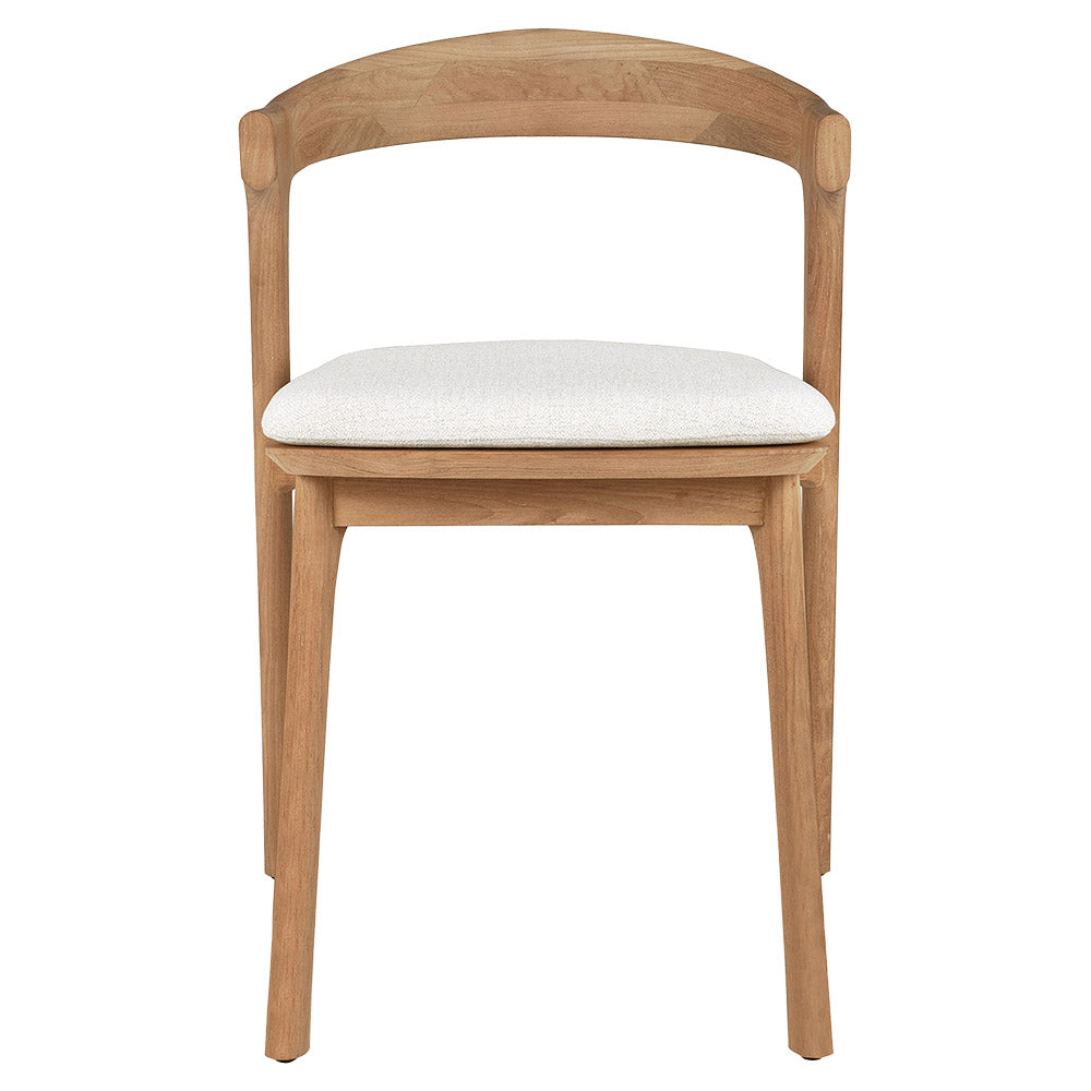 Bok Outdoor Dining Chair - Teak, Off White Cushion