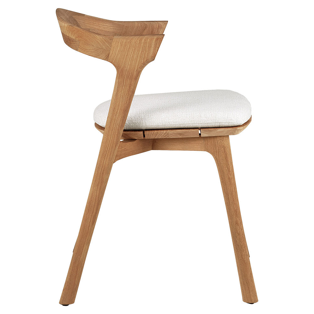 Bok Outdoor Dining Chair - Teak, Off White Cushion